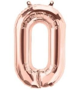 North Star Balloons 16 Inch Airfill Balloon Number 0 Rose Gold