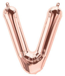 North Star Balloons 16" Letter V Rose Gold