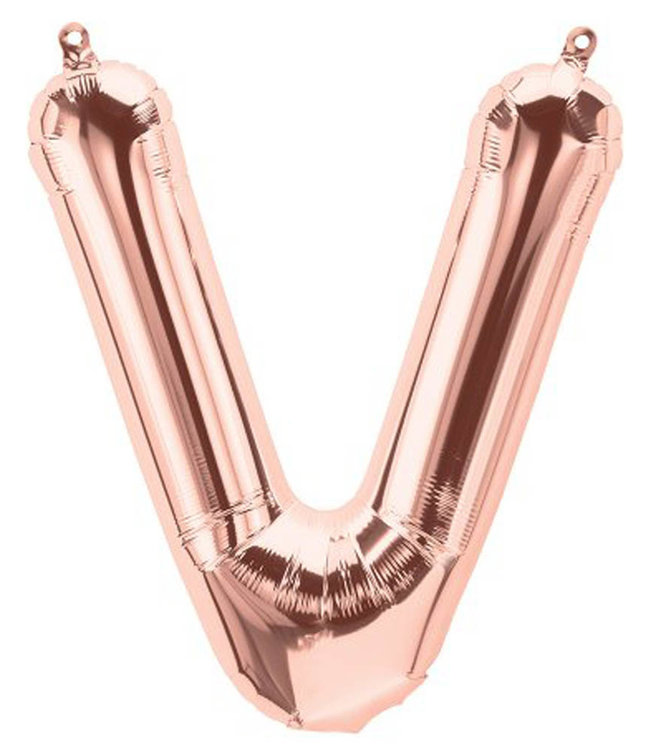 North Star Balloons 16 Inch Airfill Balloon Letter V Rose Gold