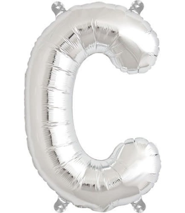 North Star Balloons 16 Inch Airfill Balloon Letter C Silver