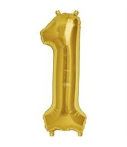 North Star Balloons 16 Inch Airfill Balloon Number 1 Gold
