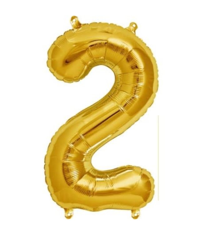 North Star Balloons 16" Number 2 Gold