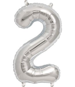 North Star Balloons 16 Inch Airfill Balloon Number 2 Silver
