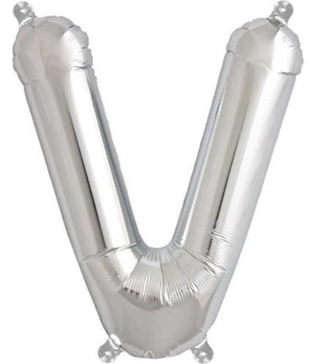 North Star Balloons 16" Letter V Silver