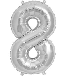 North Star Balloons 16 Inch Airfill Balloon Number 8 Silver
