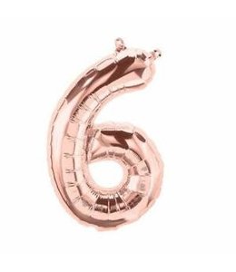 North Star Balloons 16" Number 6 Rose Gold