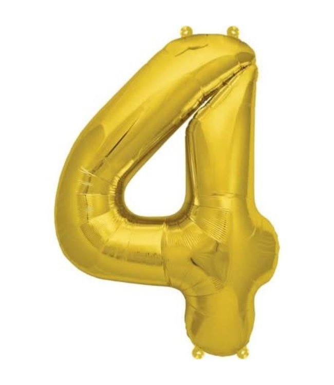 North Star Balloons 16" Number 4 Gold