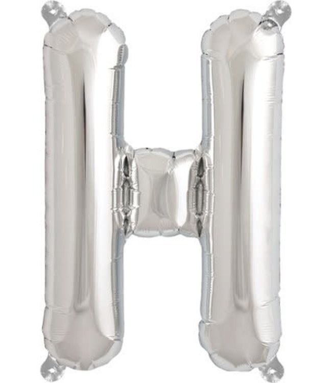 North Star Balloons 16 Inch Airfill Balloon Letter H Silver