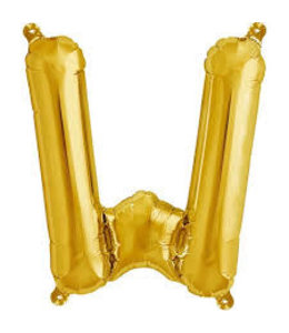 North Star Balloons 16 Inch Airfill Balloon Letter W Gold