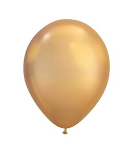 Qualatex 11 Inch Latex Chrome Balloons 100 ct-Gold