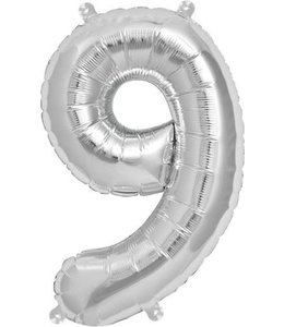 North Star Balloons 16 Inch Airfill Balloon Number 9 Silver