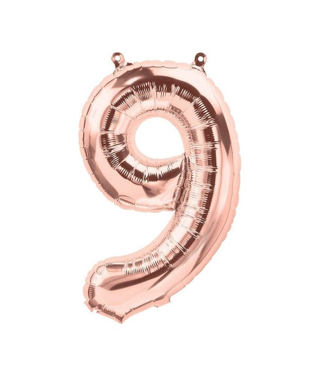 North Star Balloons 16" Number 9 Rose Gold