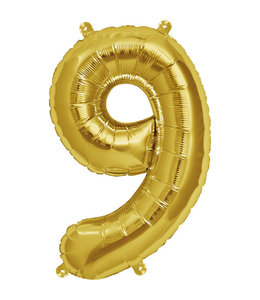 North Star Balloons 16 Inch Airfill Balloon Number 9 Gold