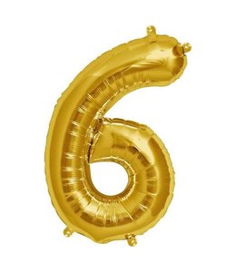 North Star Balloons 16 Inch Airfill Balloon Number 6 Gold