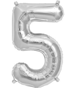 North Star Balloons 16" Number 5 Silver