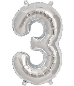 North Star Balloons 16" number 3 Silver