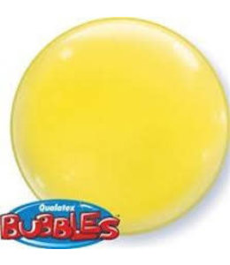 Qualatex 15 Inch Solid Color Bubble Balloons 4/pk Yellow