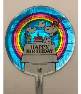 9 Inch Round Mylar - Snoopy Happy Birthday
