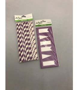 Design Design Straw Flags Purple