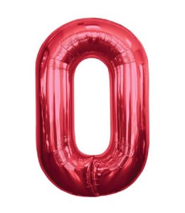 North Star Balloons 34" Number 0 Red