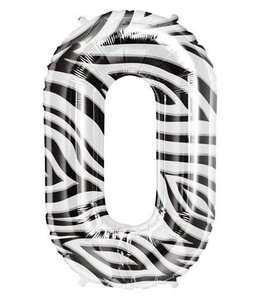 North Star Balloons 34 Inch Balloon Number 0 Zebra