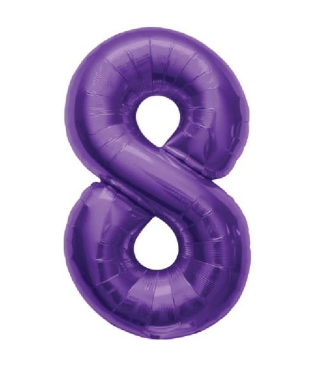 North Star Balloons 34 Inch Balloon Number 8 Purple