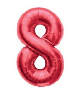 North Star Balloons 34" Number 8 Red