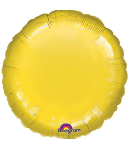 Anagram 18 Inch Round Mylar Balloon Metallic Yellow