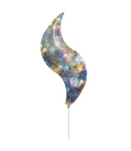 Anagram 28 Inch Mylar Balloon Curve Mini Silver Holographic