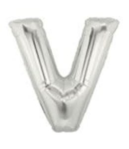 Betallic Balloon - Silver Letter V