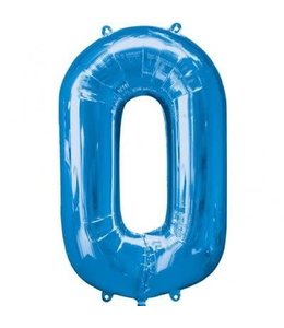 Anagram 34 Inch Balloon Number 0 Blue