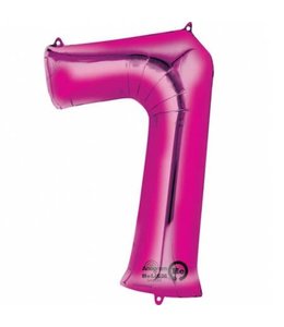 Anagram xxxxxxxx34" Balloon Number 7 Pink