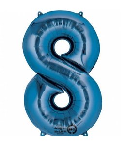 Anagram 34 Inch Balloon Number 8 Blue
