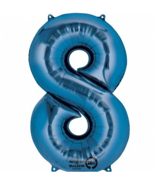 Anagram 34 Inch Balloon Number 8 Blue
