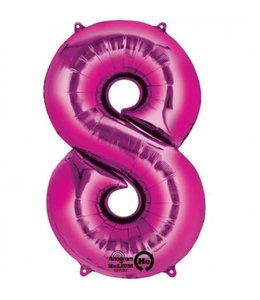 Anagram 34 Inch Balloon Number 8 Pink