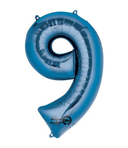 Anagram 34 Inch Balloon Number 9 Blue