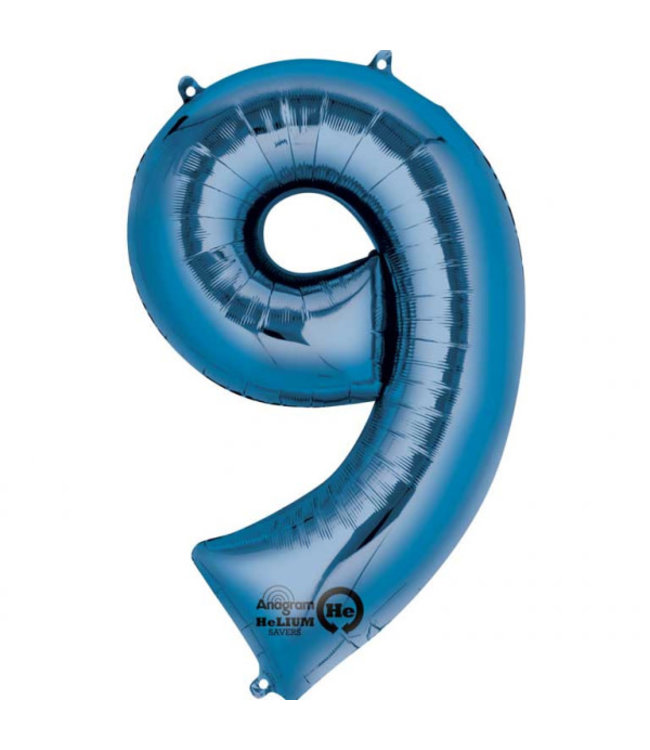 Anagram 34 Inch Balloon Number 9 Blue