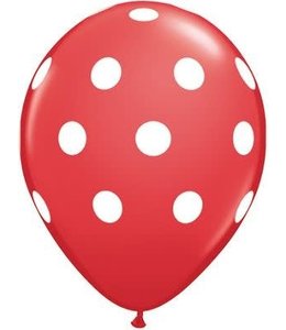 Qualatex 16" Qltx Printed Latex Big Polka Dots 25ct - Red