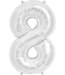 North Star Balloons 34 Inch Balloon Number 8 Silver