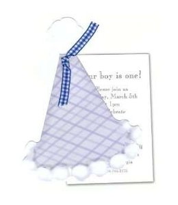 Stevie Streck Designs Imprintable Invitation Cards (Box) - Party Hat, Blue