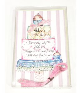 Itty Bitty Imprintable Invitation Cards (Box) - Ballerina Cake
