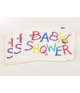 Peacock papers Invitation Card - Baby Shower Rattle