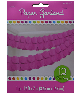 Amscan Inc. Paper Garland 3.6 m x 17.7 cm Pink