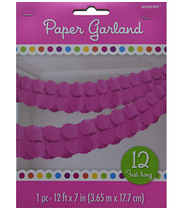 Amscan Inc. Paper Garland (360X17.7) cm-Pink
