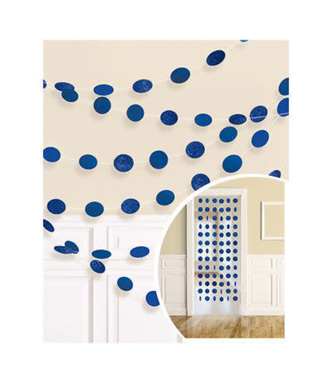 Amscan Inc. Dot Garlands- ROYAL BLUE GLITTER