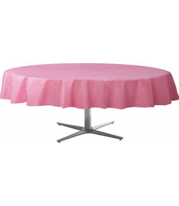 Amscan Inc. Plastic Round Tablecover 84"- Baby Pink