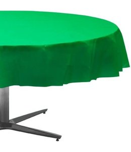 Amscan Inc. Plastic Round Tablecover 84"- Festive Green