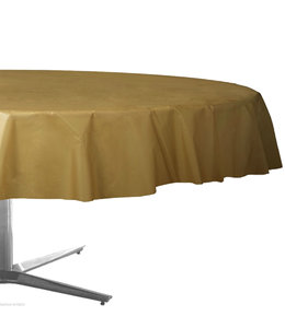 Amscan Inc. Plastic Round Table Cover 84 Inches-Gold