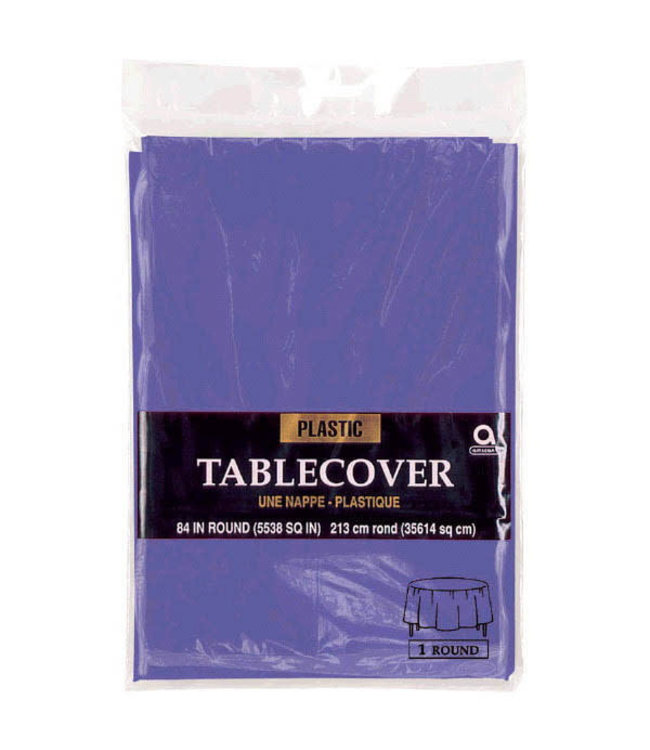 Amscan Inc. Plastic Round Table Cover 84 Inches-New Purple