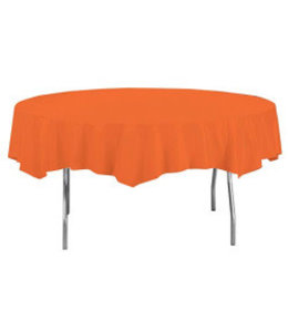Amscan Inc. Plastic Round Table Cover 84 Inches-Orange